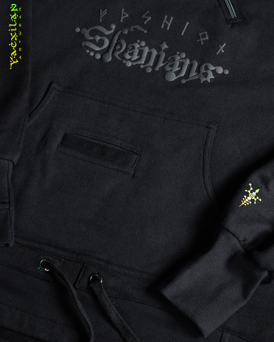 Hoodie Men Pullover / Cotton Fleece - BLACK SHAMANS